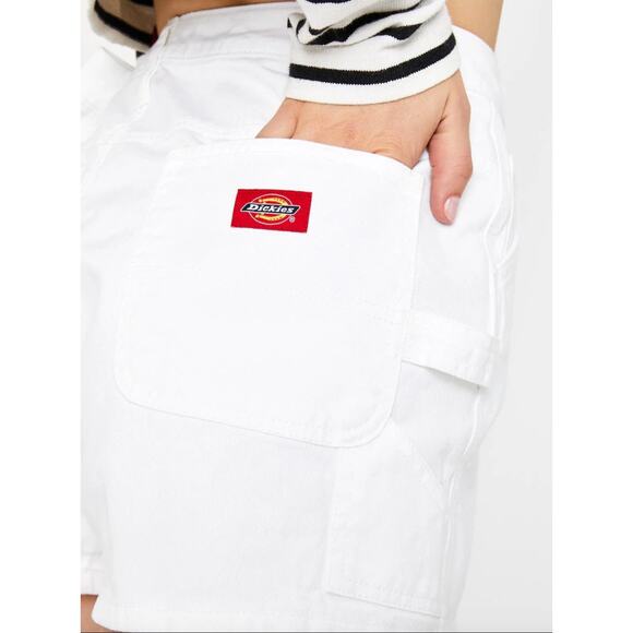 Women's Dickies White High Rise Carpenter Workwear Utility Shorts size 32 - Picture 2 of 6